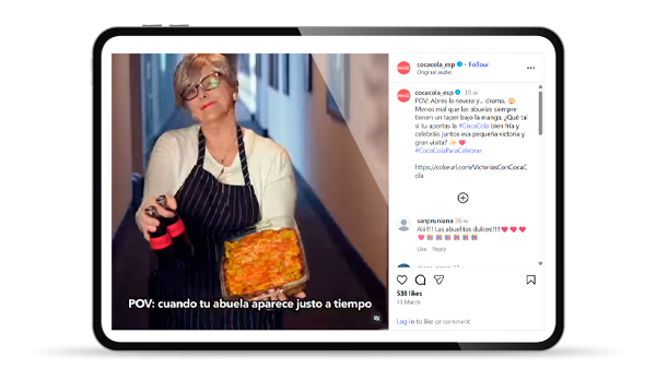 marketing influencers - abuela con coca-cola